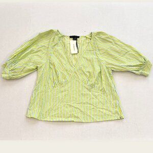 NWT Evereve Sanctuary Women's V Neck Poplin Blouse